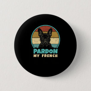 Bulldog Retro Vintage 60s 70s Fun Frenchie Loves  6 Cm Round Badge