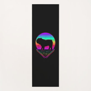 Bulldog Retro Vintage 80s Funny Dog Lover Gifts Yoga Mat