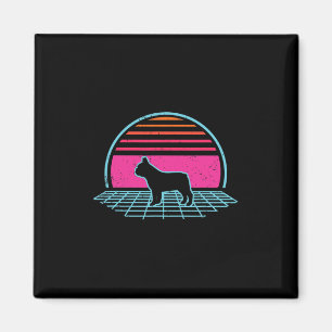 Bulldog Retro Vintage 80s Style Dog Lover Gift Magnet