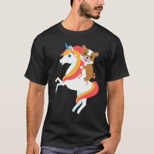 Bulldog Riding Unicorn Cute Funny Dog Halloween Co T-Shirt