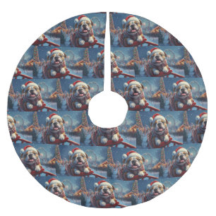 Bulldog Roller Coaster Christmas Brushed Polyester Tree Skirt