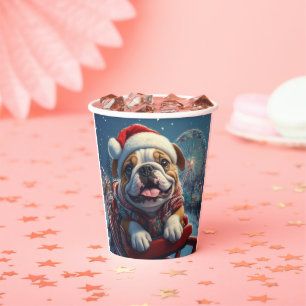 Bulldog Roller Coaster Christmas Paper Cups