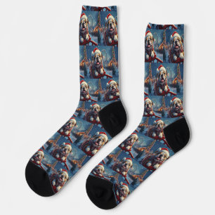 Bulldog Roller Coaster Christmas Socks