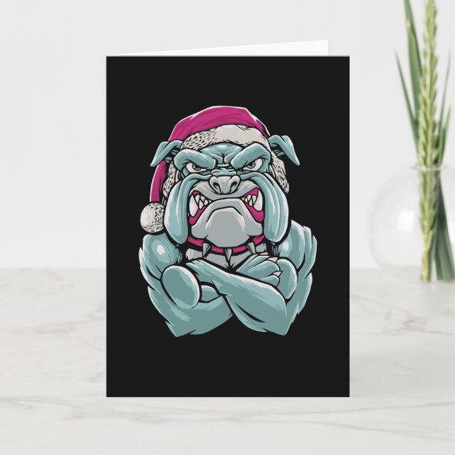 Bulldog Santa Card (Front)