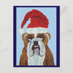 Bulldog Santa Claus Postcard
