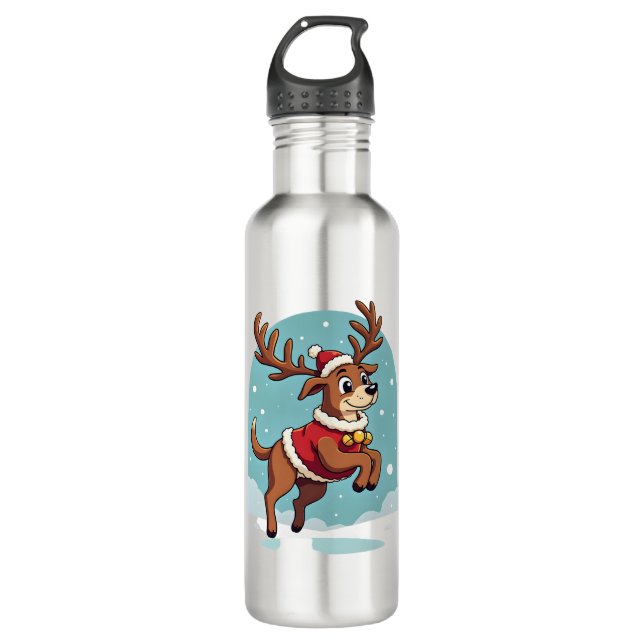 Bulldog Santa Cookies 710 Ml Water Bottle (Front)