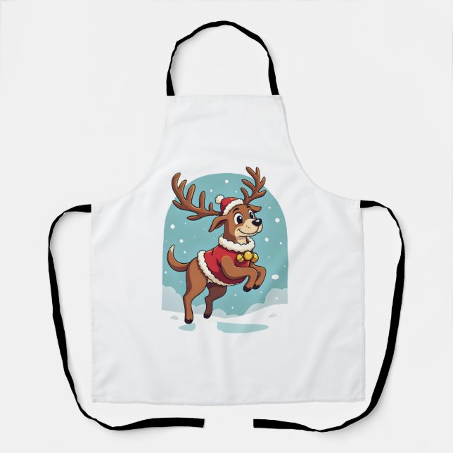 Bulldog Santa Cookies Apron (Front)