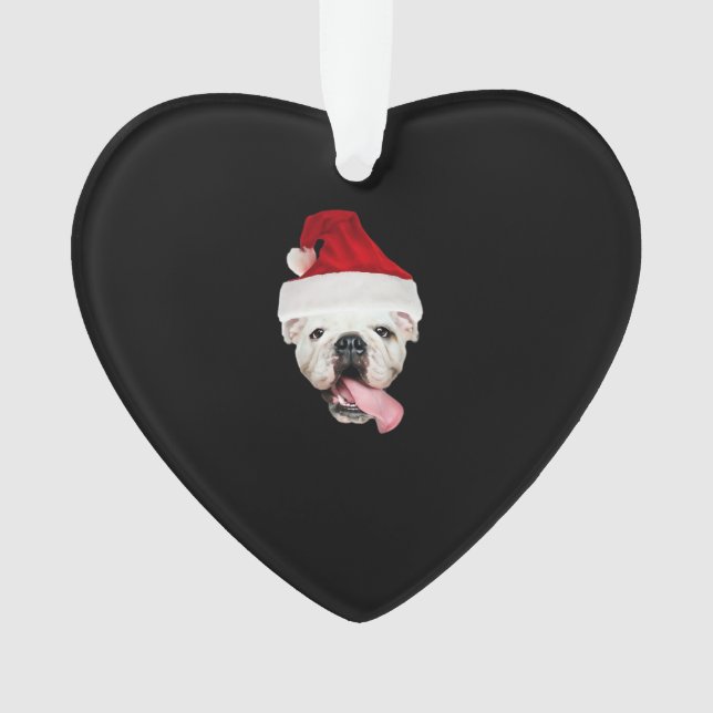 Bulldog Santa Essential T-Shirt Ornament (Front)