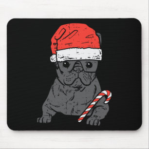 Bulldog Santa Frenchie Dog Christmas Xmas Women Mouse Pad