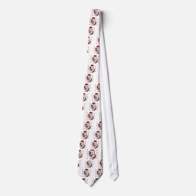 Bulldog Santa Paws Tie (Front)