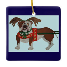 Bulldog Santa's Reindeer