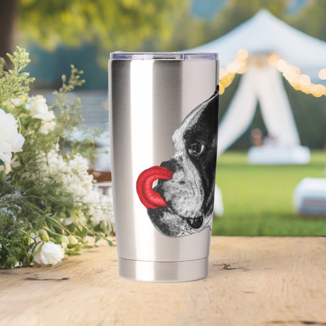 Bulldog Scarlet Tongue Charm Insulated Tumbler (Wedding (Rotated))