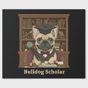  Bulldog Scholar   Cute French Bulldog Professor  Wrapping Paper