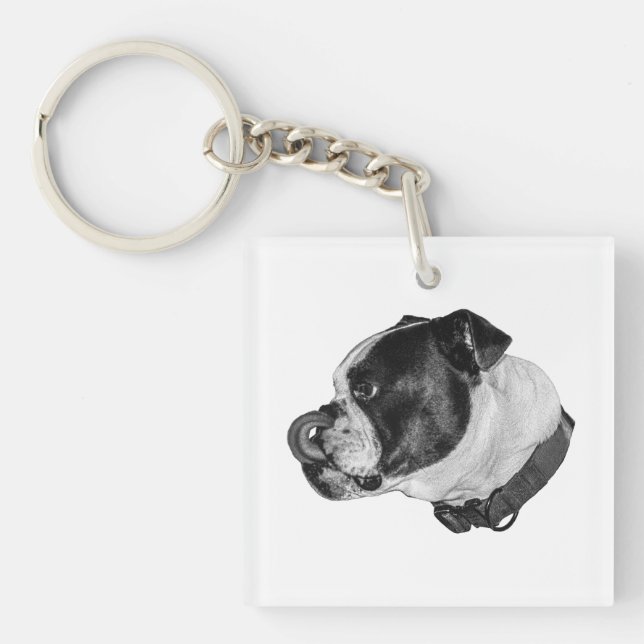 Bulldog Shaded Keychain (Front)