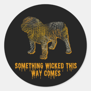 BullDog Silhouette Fun Halloween Classic Round Sticker