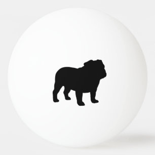 Bulldog Silhouette Ping Pong Ball
