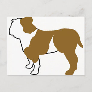 bulldog silhouette postcard
