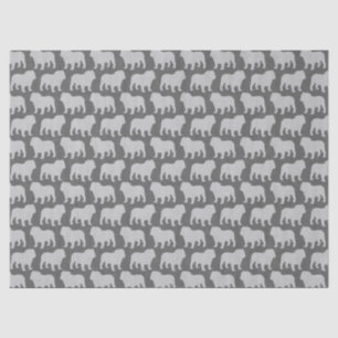 Bulldog Silhouettes Pattern Tissue Paper