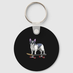 Bulldog Skateboard Skateboarding Key Ring