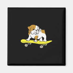 Bulldog Skateboarding Dog Skater Bulldog Magnet