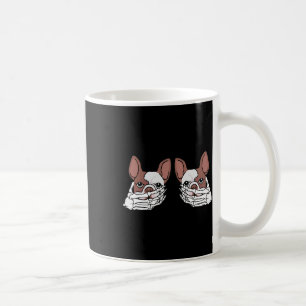 Bulldog Skeleton Hand On Breast Halloween Costume  Coffee Mug