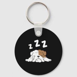 Bulldog Sleeping Bulldog Pajama Fun Bulldog Key Ring