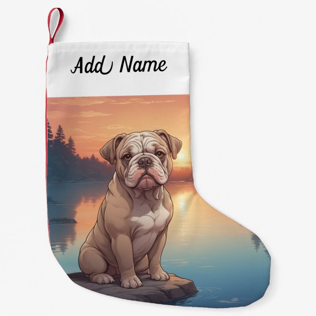 Bulldog Small Christmas Stocking (Front)