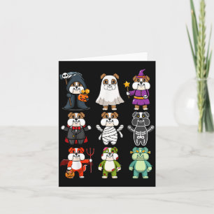 Bulldog Spooky Boo-Jee Horror Pumpkin Bulldog Card