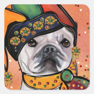 Bulldog square sticker