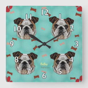 Bulldog Square Wall Clock