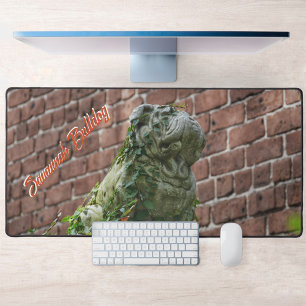 Bulldog Statue Savannah GA Photographic Desk Mat