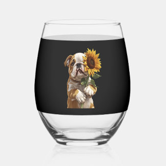 Bulldog  stemless wine glass