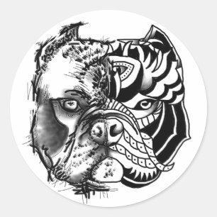 BULLDOG STICKER - Sketch/Tribal