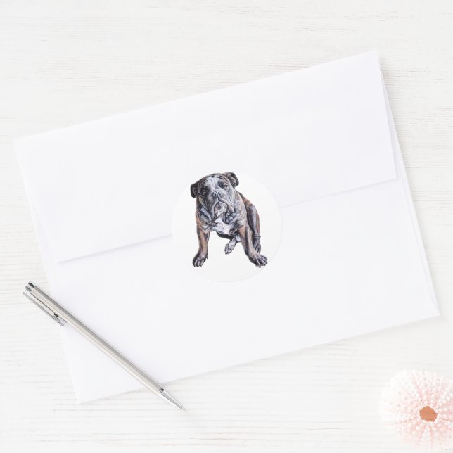 Bulldog Stickers Custom English Bulldog Stickers (Envelope)