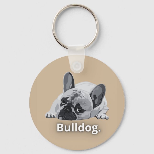 Bulldog Strong Face Design Key Ring (Front)
