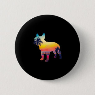 Bulldog Sunset Design 6 Cm Round Badge
