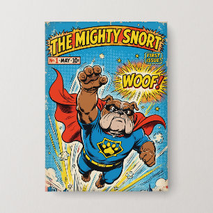Bulldog Superhero Flying with Cape