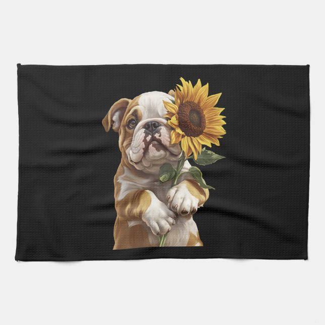 Bulldog  tea towel (Horizontal)
