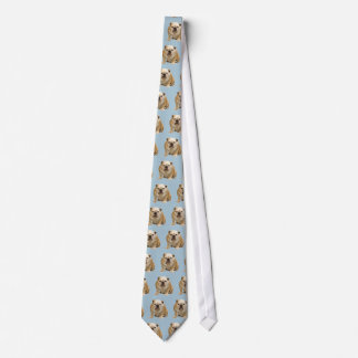 Bulldog Tie with blue background!  Woof!