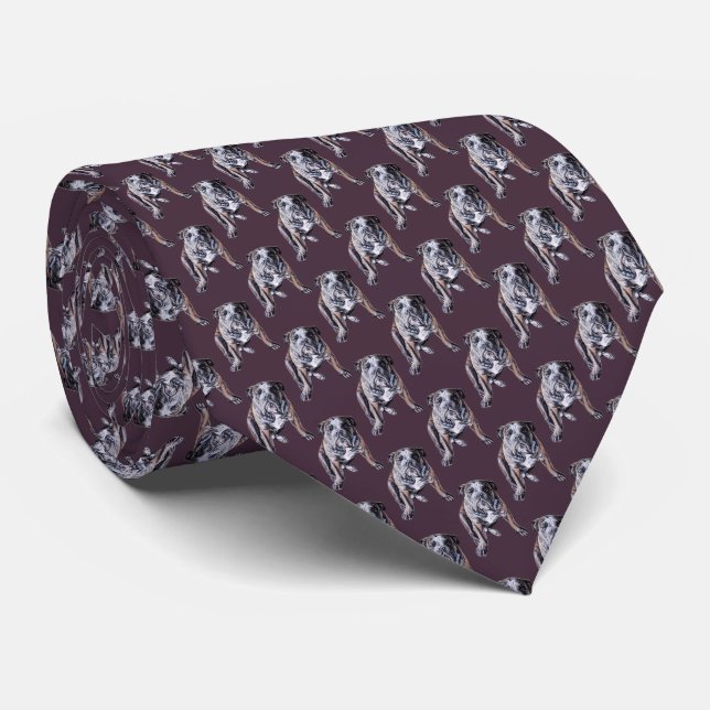 Bulldog Ties English Bulldog Neckties Customize (Rolled)
