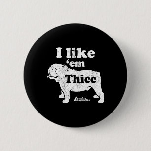 Bulldog Top 6 Cm Round Badge