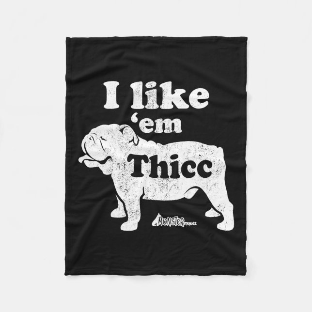 Bulldog Top  Fleece Blanket (Front)