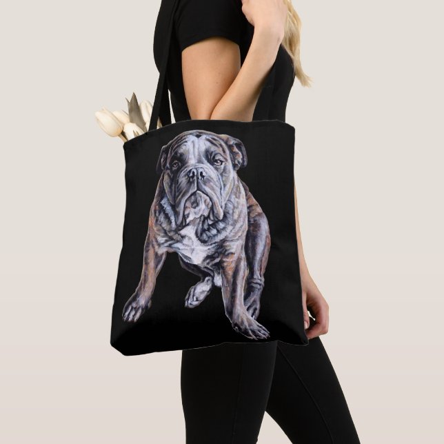Bulldog Tote Bag English Bulldog Enviro-Friendly  (Close Up)