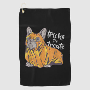 Bulldog Tricks For Treats Cute Halloween Bulldogs Golf Towel