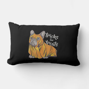 Bulldog Tricks For Treats Cute Halloween Bulldogs Lumbar Cushion