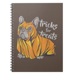 Bulldog Tricks For Treats Cute Halloween Bulldogs Notebook