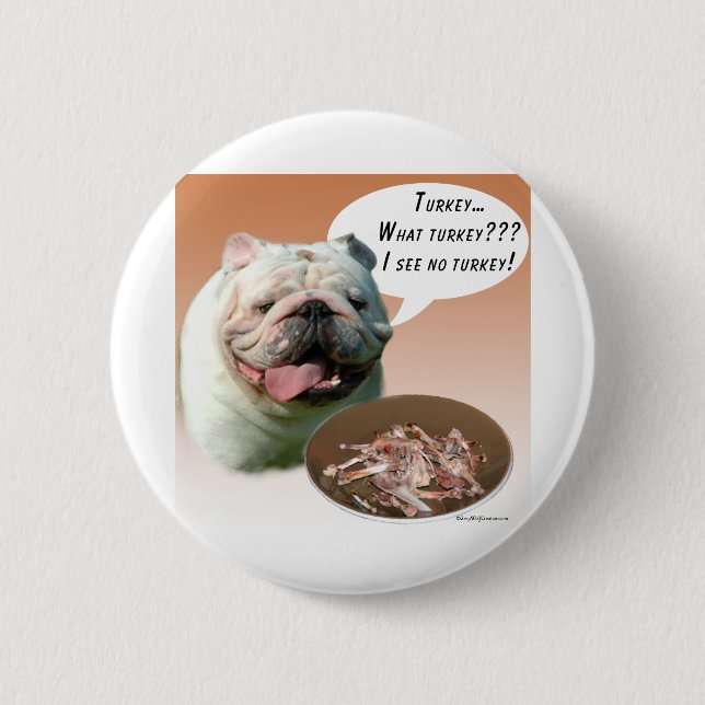 Bulldog Turkey 6 Cm Round Badge (Front)