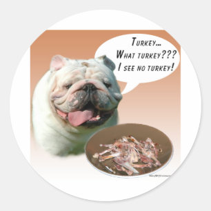 Bulldog Turkey Classic Round Sticker