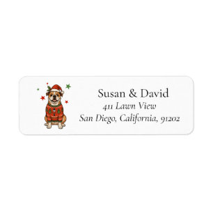 Bulldog Ugly Sweater Pet Dog Christmas Return Address Label