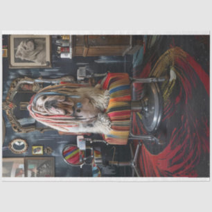 Bulldog Vibrant Dread Locks Decoupage Tissue Paper